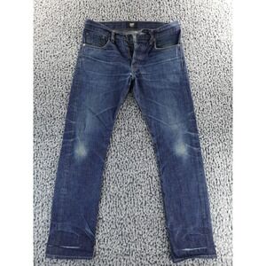 GRAMERCY Mens Dark Wash Denim Jeans Button Fly Straight Leg Casual Size 32x30